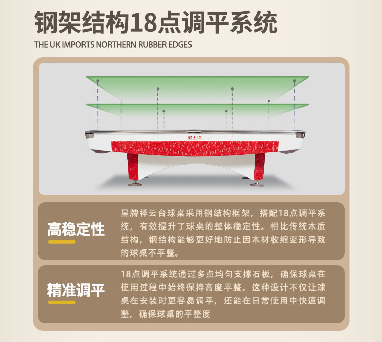 星牌美式臺球桌祥云型號