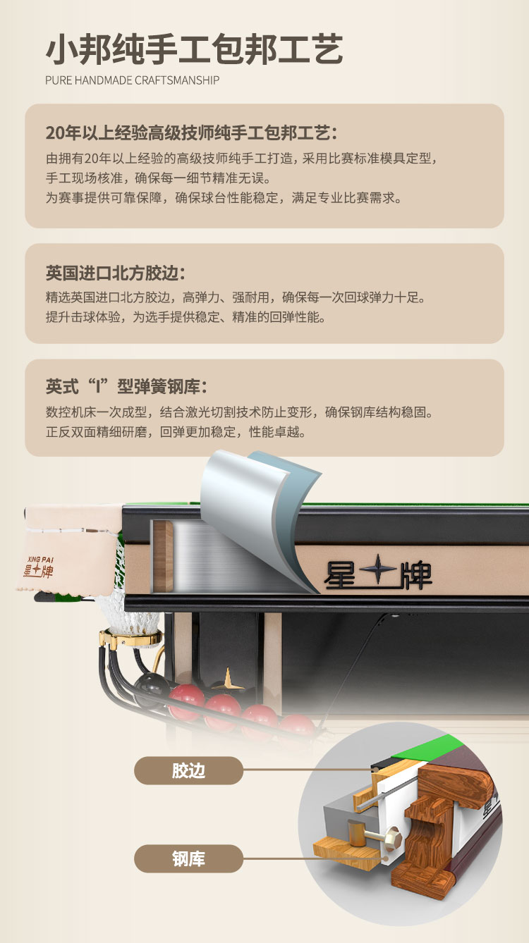 星牌英式臺球桌S106昆吾型號